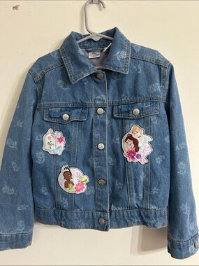 Disney Denim Jacket with Princess Patch Details - Blue Size 5/6. Worn Twice.